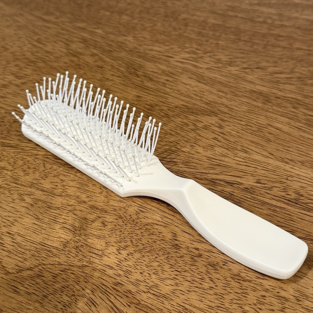 Vintage Estee Lauder White Ball Tipped Travel Purse Plastic Hair Brush